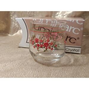 Vintage 1982 Luminarc Durand Crystal On The Rocks 11 oz Tumblers Lot of 4 Roses